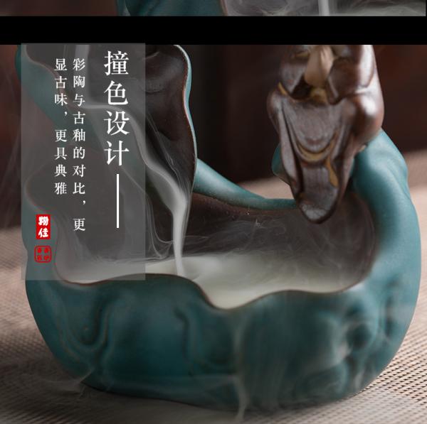 翔佳祈福和尚陶瓷倒流香炉禅意手工香薰炉茶道香道创意摆件
