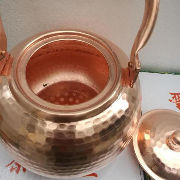 炳权 手工锤点壶 紫铜加厚沏茶壶