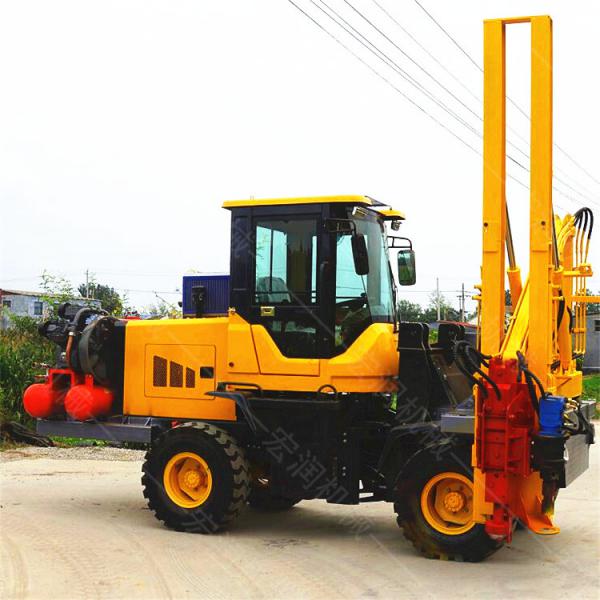       小四轮护栏打桩机   公路护栏钻孔机  波形打拔钻机出售
