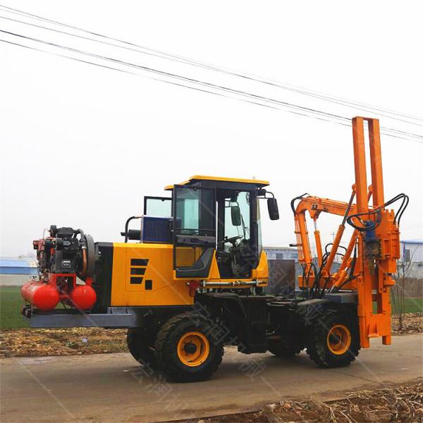 波形护栏钻孔机厂家  高速公路护栏打桩机 打拔钻一体机